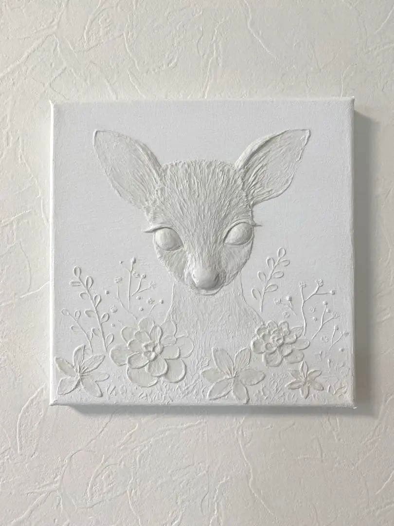 テクスチャーアート 花畑の子鹿