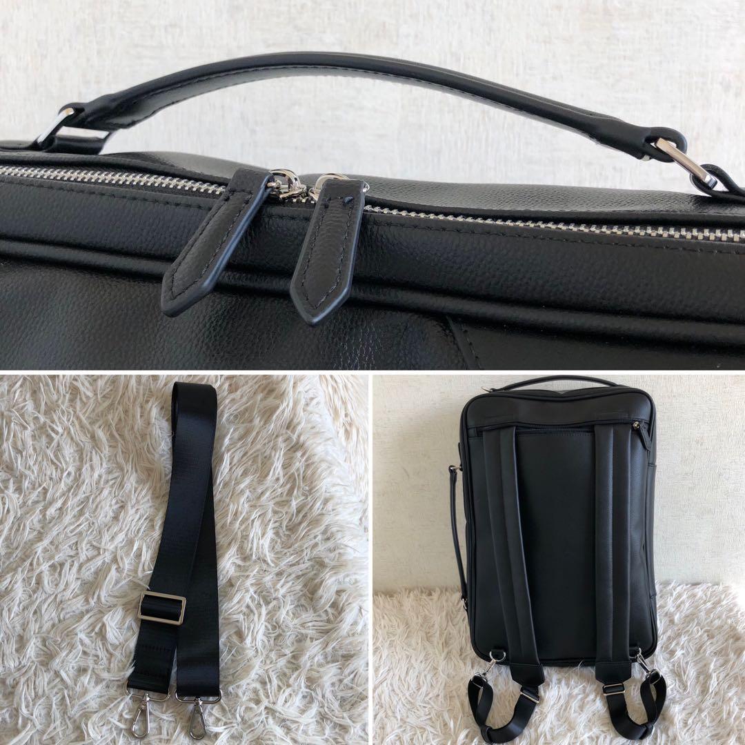 【ほぼ未使用3way】シップス　ビジネスバッグ　リュック　黒　サフィアーノレザー