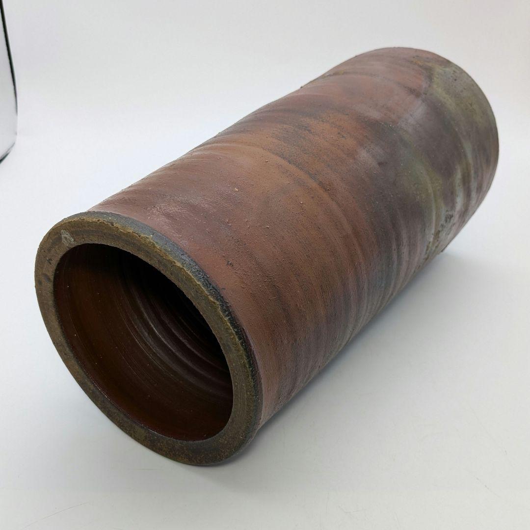 藤原宏 備前焼 大筒花生 花瓶 花器 フラワーベース 華道具 インテリア 置物