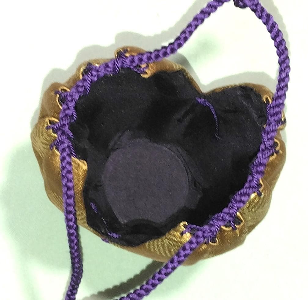 茶道具　丹波立杭焼　陶勝窯　市野陶勝作　丹波肩衝茶入　唐松緞子仕覆付　美品！！