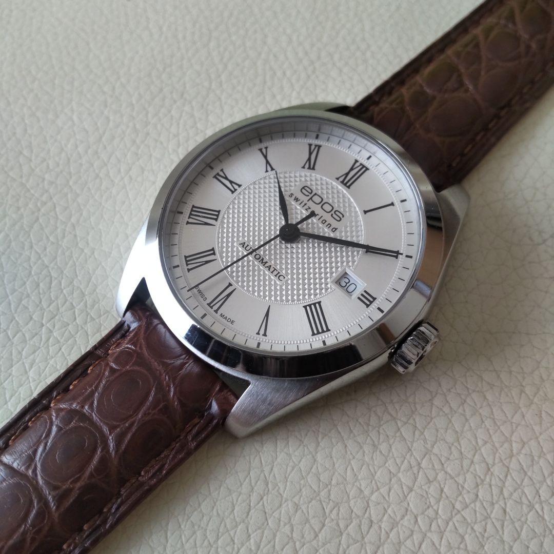 【ジャンク】EPOS オートマチック ・デイト　 ブラウンクロコレザー