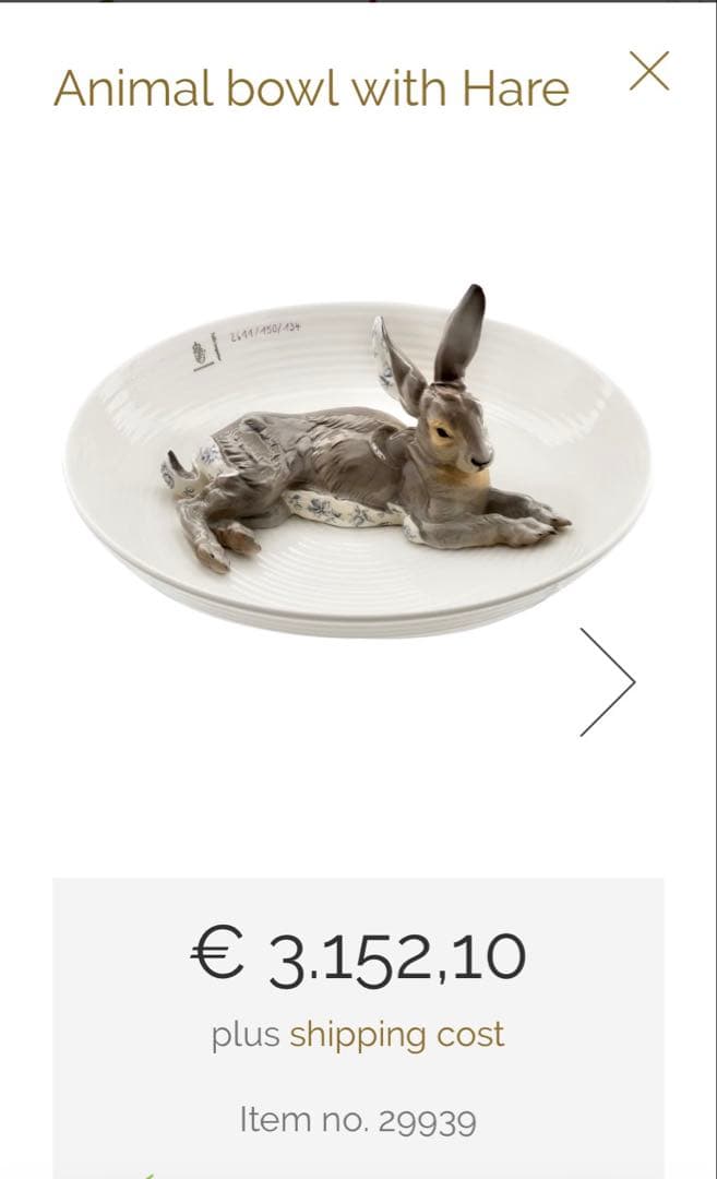【希少品】最高級 ニンフェンブルク ◆ドイツ製 野うさぎプレート 風水 卯