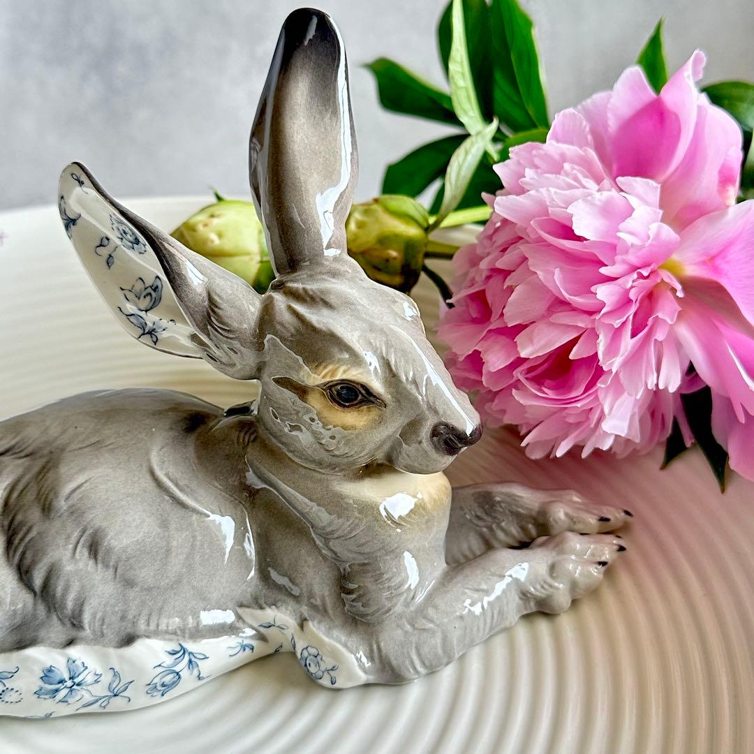 【希少品】最高級 ニンフェンブルク ◆ドイツ製 野うさぎプレート 風水 卯