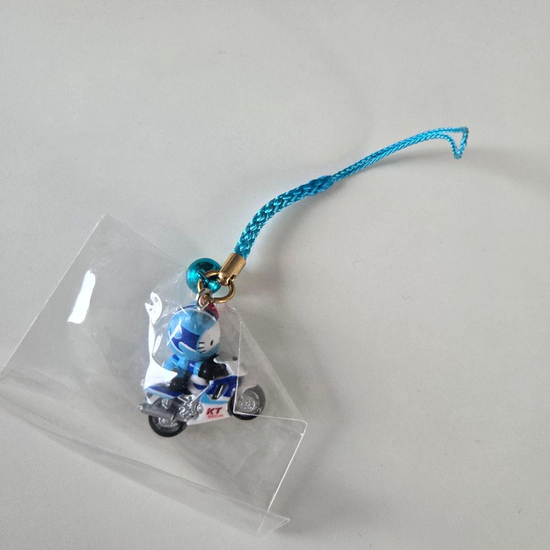 希少【ご当地キティ】サーキット限定　バイク　ブルー　根付け　ストラップ