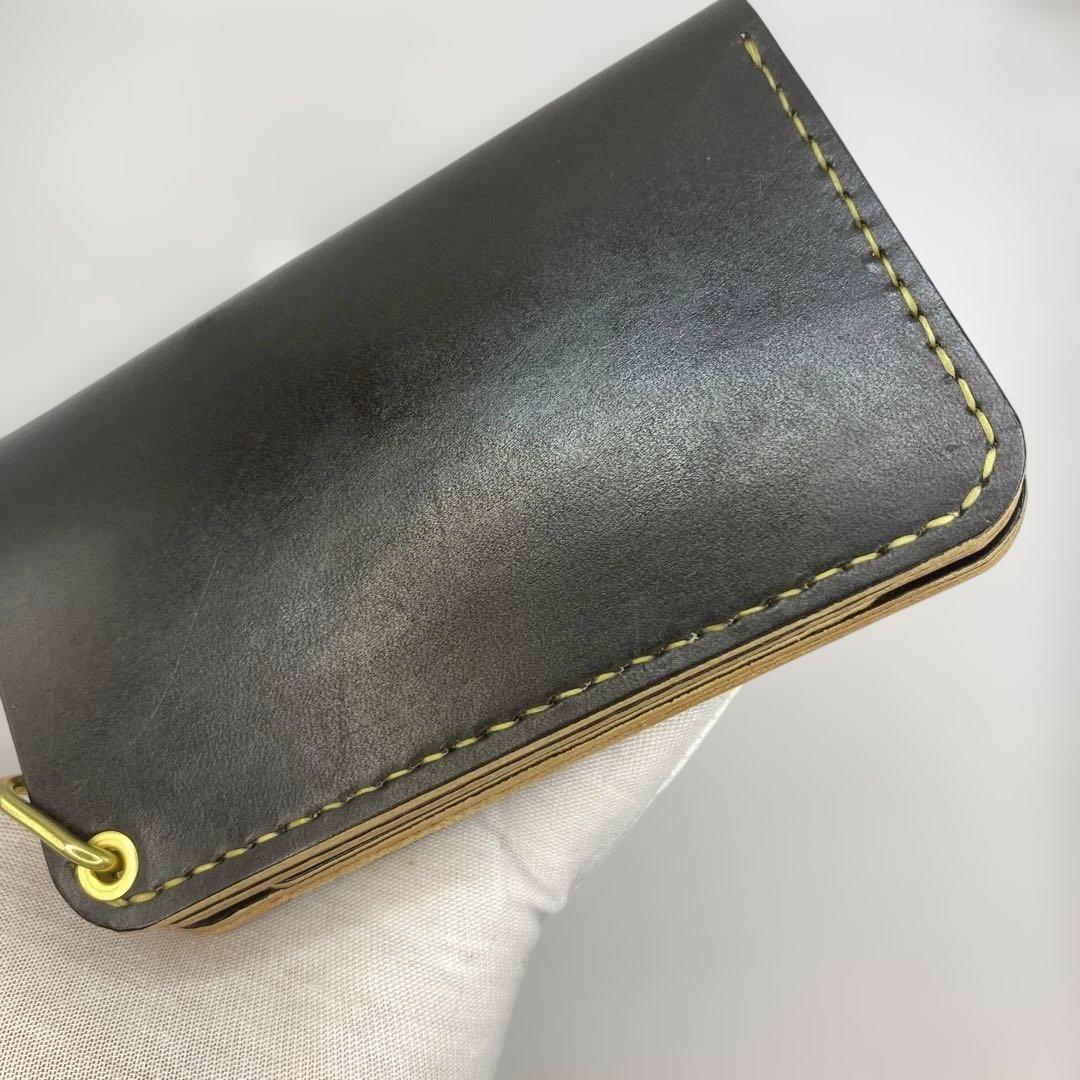 お札折らずに収納できる無骨な手染めミドルトラッカーウォレット BTW01