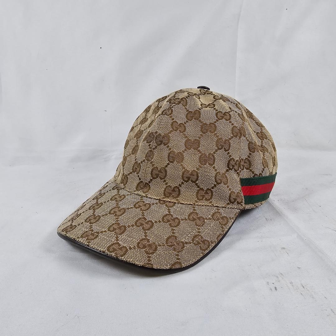 GUCCI GGキャンバス ウェビングライン ベースボールキャップ L