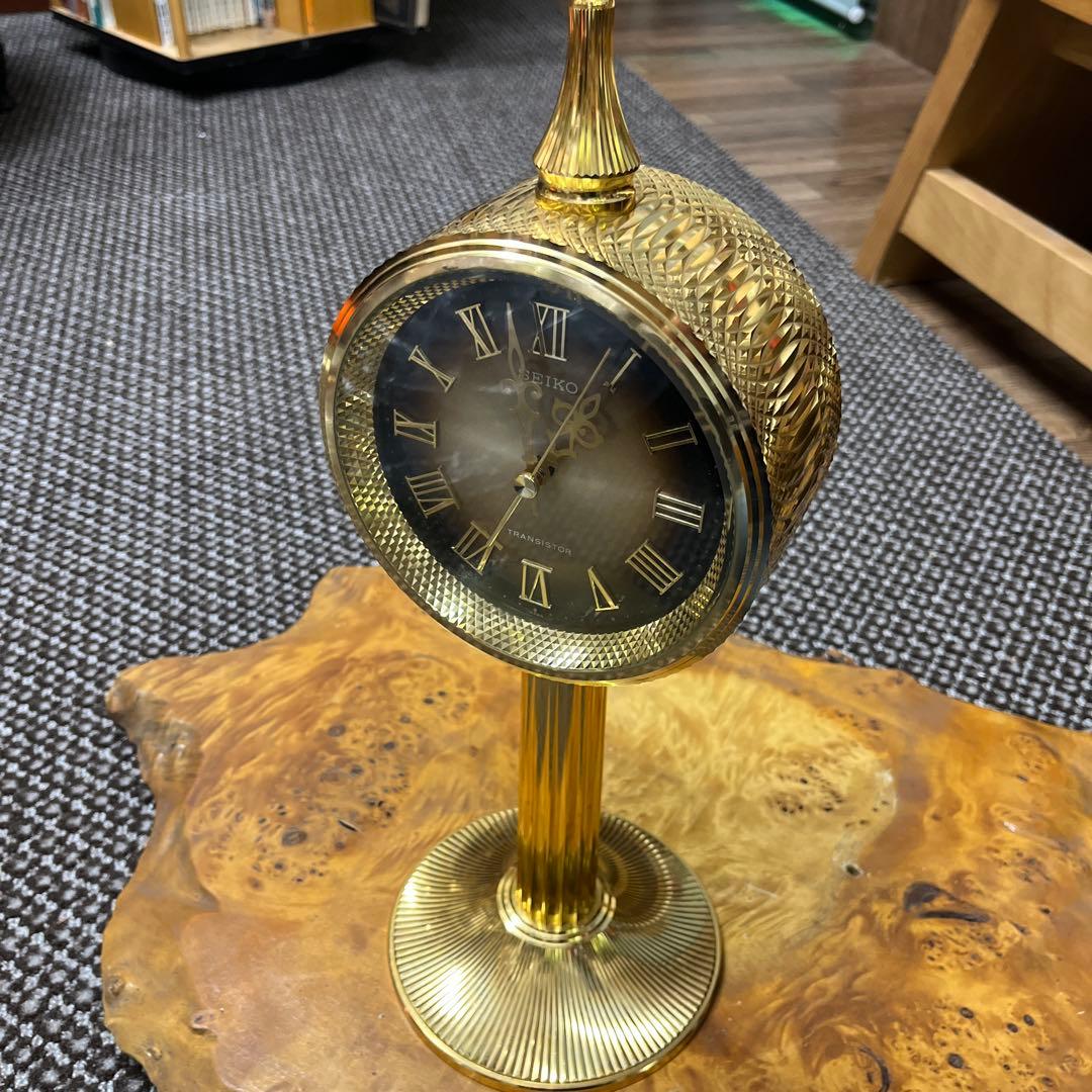 SEIKO 置き時計　ミッドセンチュリー　ゴールド調　新品未使用品