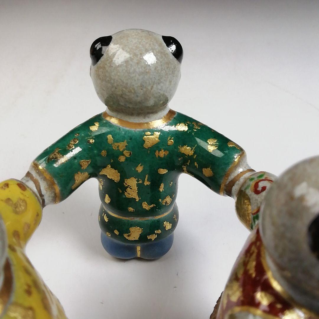 Ｗ１０　蓋置　『三ツ人形　蓋置』『中村秋峰 造』　共箱　茶道具