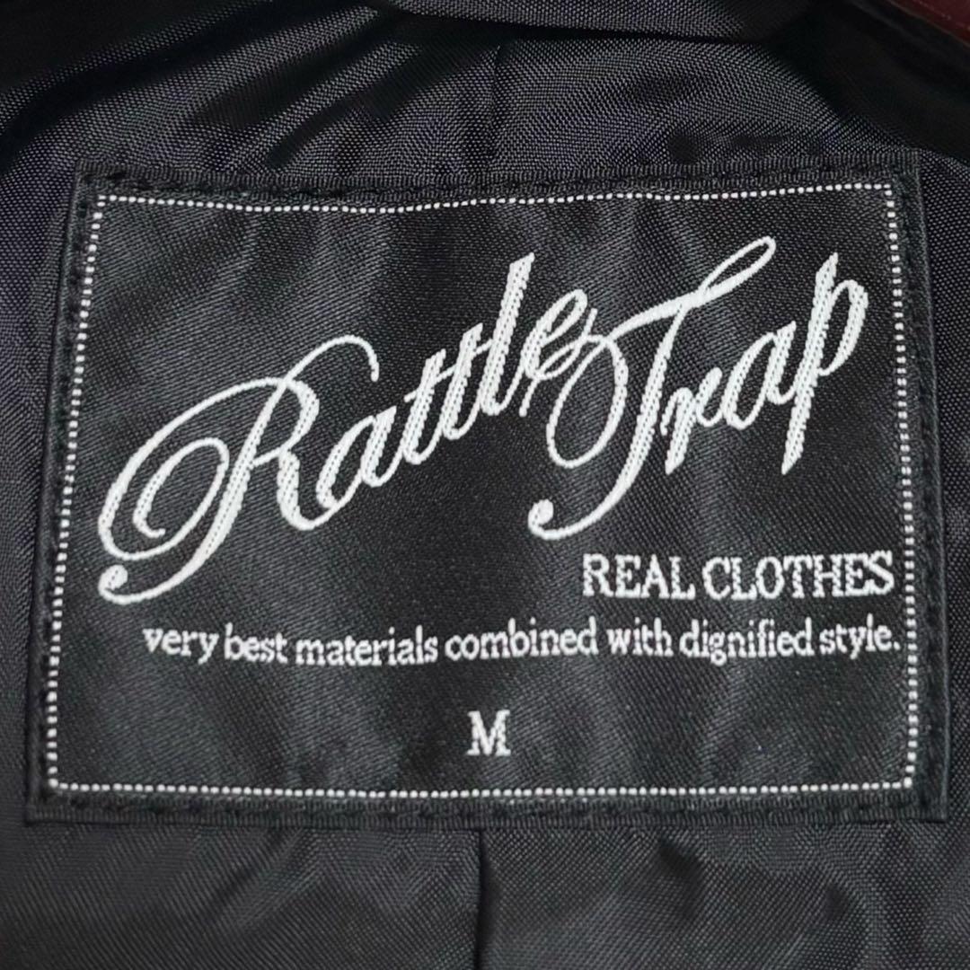美品 名作 ラトルトラップ ライダースジャケット シングル 羊革 ブラックM