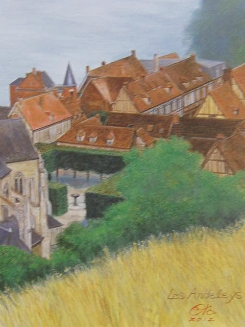 乙丸哲延、セーヌは流れる、希少な画集より、新品高級額・額装付