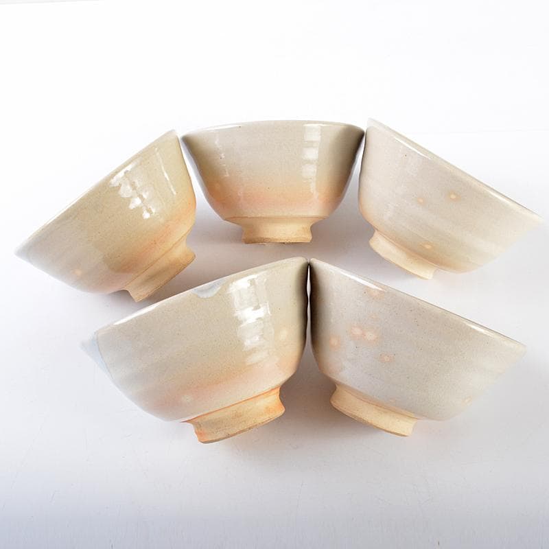 茶道具　萩焼　玉村松月作　数茶碗　十客　共箱　M　R7529B