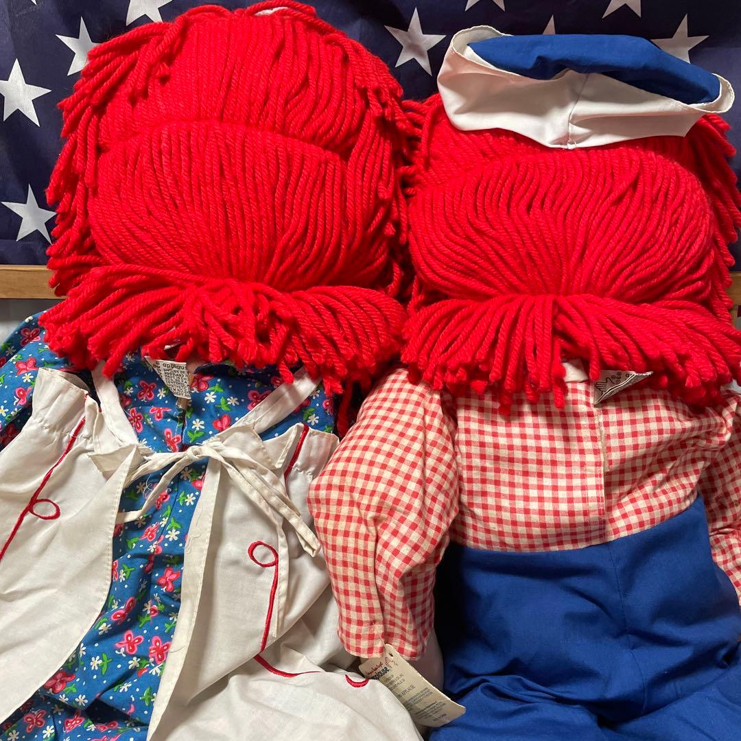 296♡ラガディ・アン＆アンディ　横目　刺繍　希少　アンティークドール　ペア