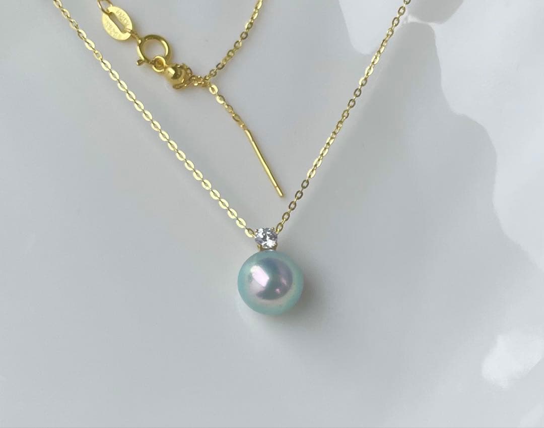 黒蝶真珠 K18ペンダントトップ モアサナイト 奇跡の一粒 南洋パールネックレス