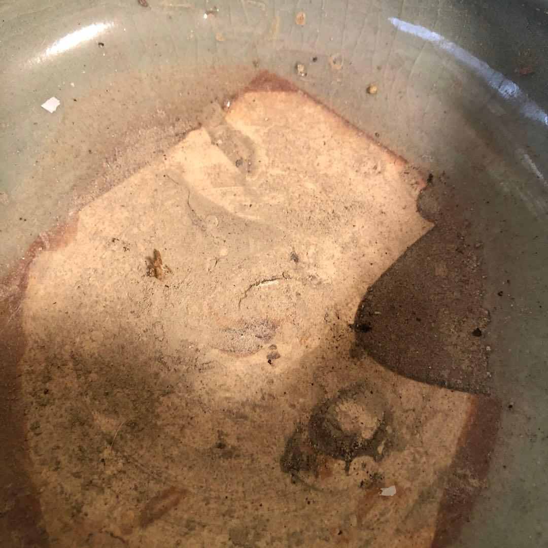 青磁　瓶掛け　香炉大　青磁　三つ足　骨董　茶道具