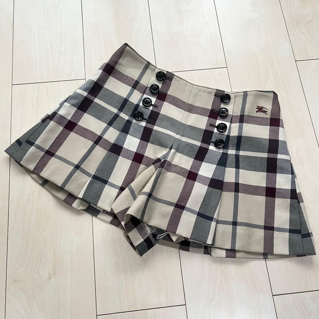 Y2K バーバリーブルーレーベル チェック キュロット パンツ ミニスカート
