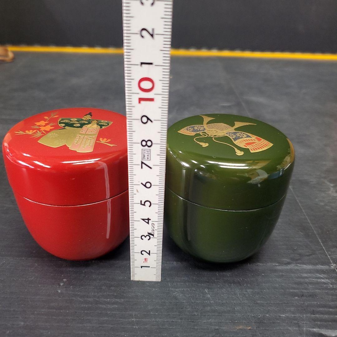 茶道具 和田寿峰 ニ節句 棗 お雛様 兜 節句 一対 165