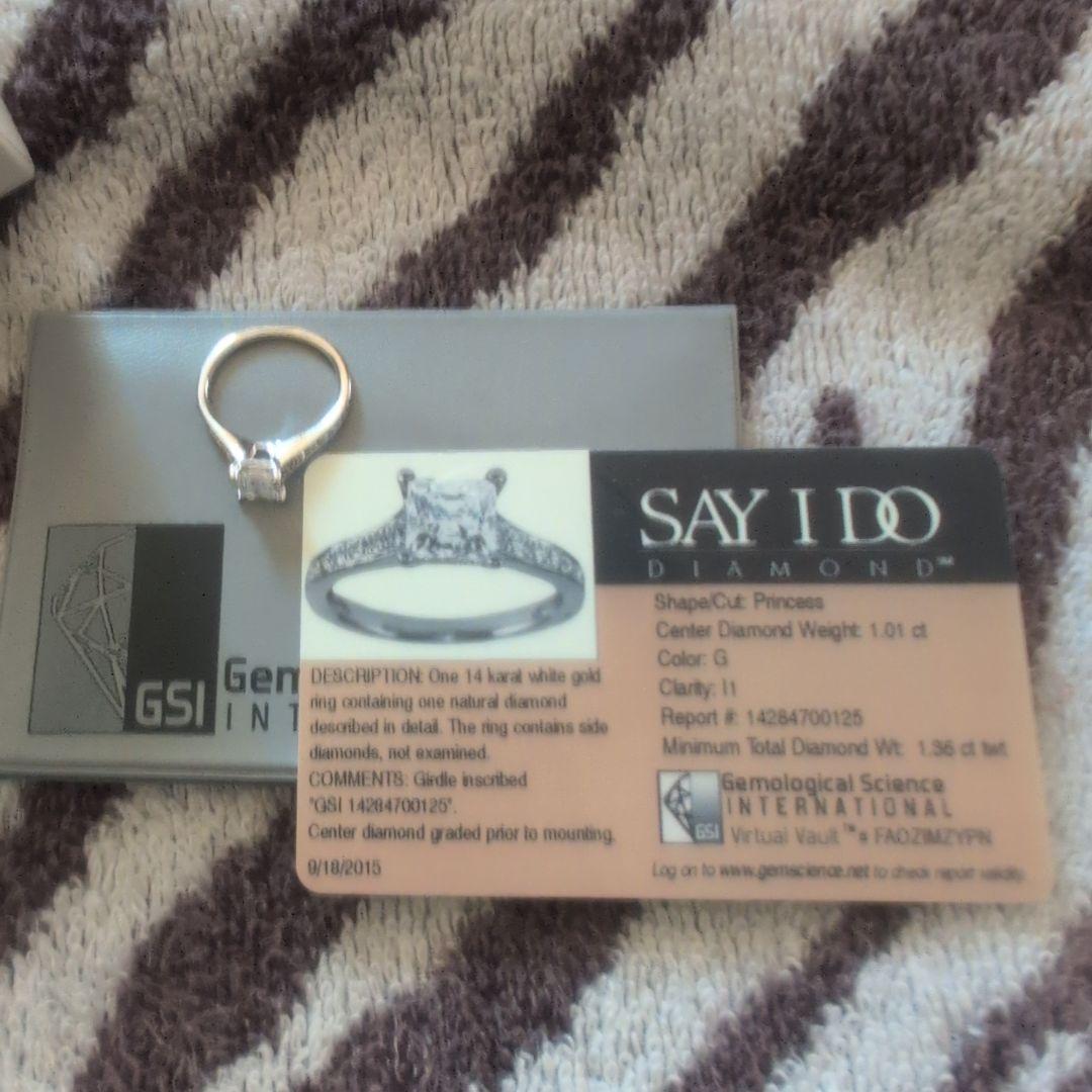 ダイヤモンドリング　婚約指輪　1ct 1/3　k14