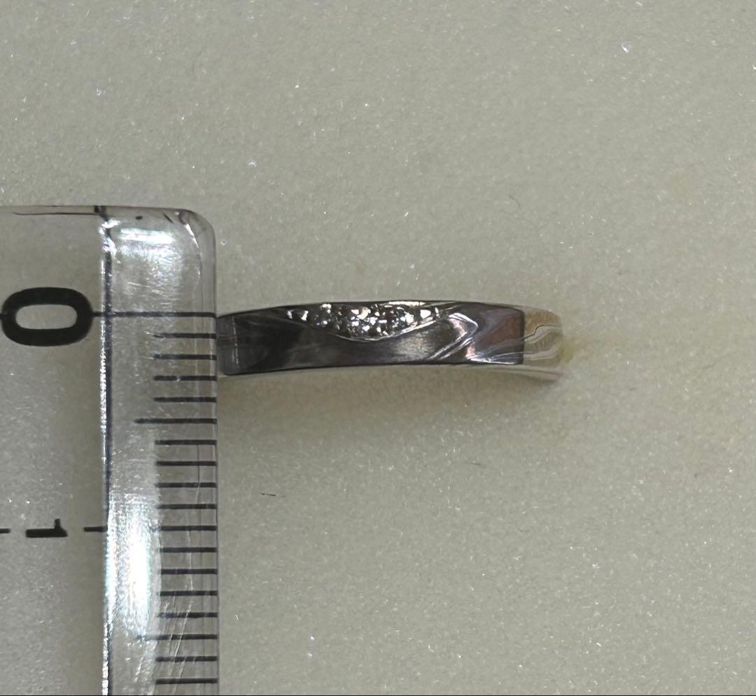 Mmm【杢目金屋】K18/SV結婚指輪 ダイヤモンドリング9号 レディース