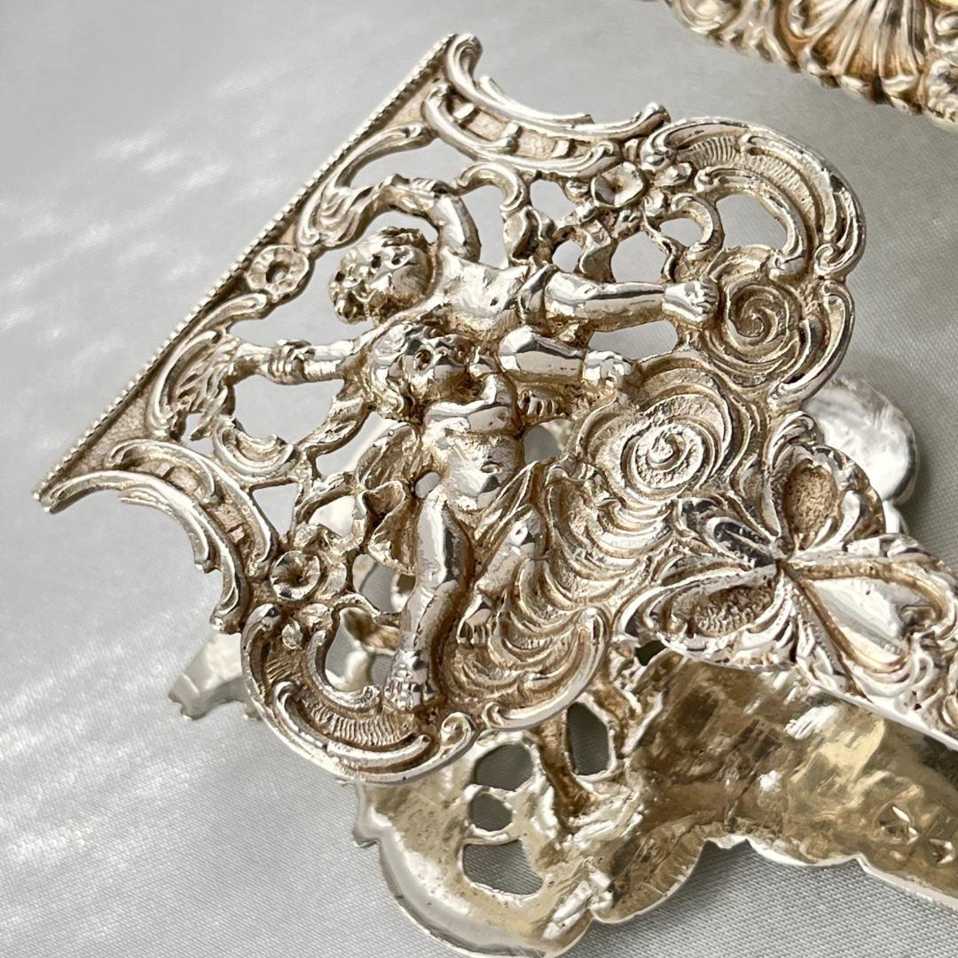 【ドイツ】 天使のペストリートング【純銀】鳥と花々 17.5cm 豪奢！