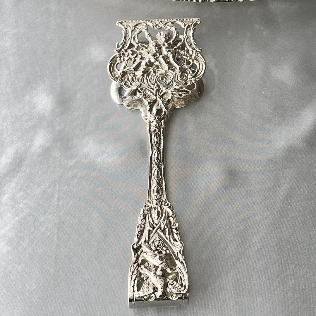 【ドイツ】 天使のペストリートング【純銀】鳥と花々 17.5cm 豪奢！