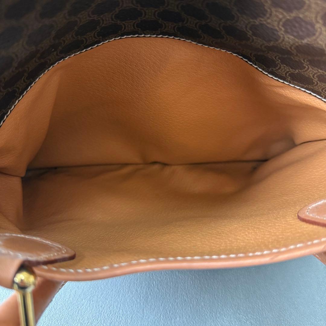 セリーヌ マカダム ハンドバッグ ミニボストンバッグ PVC レザー ブラウン