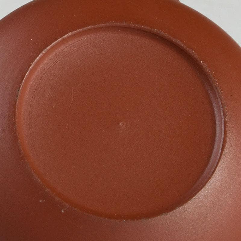 煎茶道具　俊峯作　紫砂　朱泥　鶴刻　急須　茶壷　C　9271