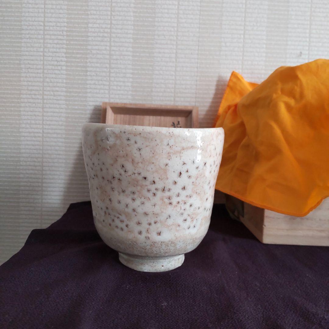 筒茶碗 萩白釉