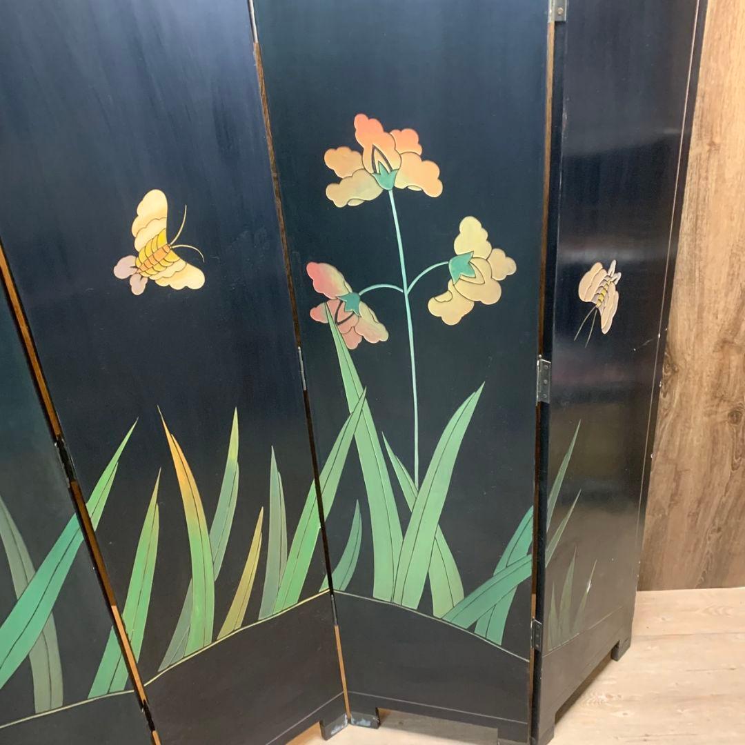 H923\" 金花屏風 衝立 間仕切り 6連 両面 2WAY
