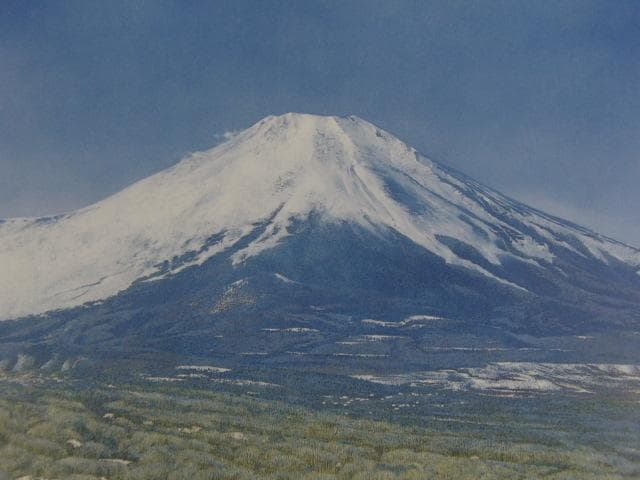 田中芳照、【霊峰】、希少な限定額装用画集画、新品高級額 額装付、状態良好
