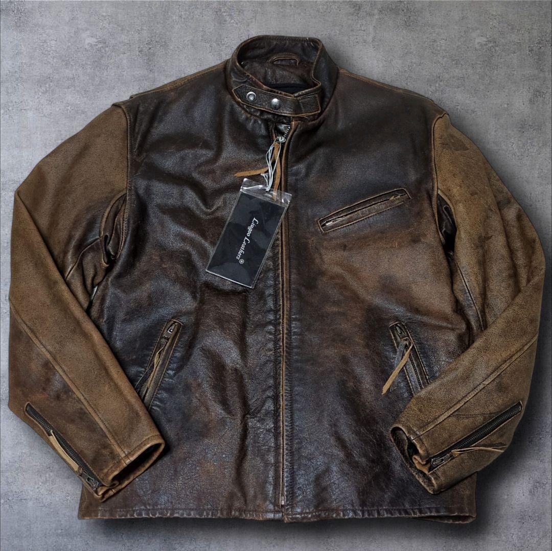 リューグーレザー ホースハイド シングルレザーライダース ライナー脱着可✨L