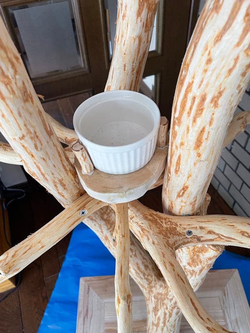 木製鳥用止まり木 多枝構造 移動可能