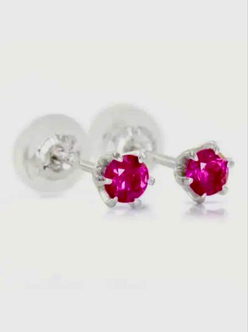 明日まで値下げ［極上天然ルビー］Pt900 スタッドピアス 新品0,38ct