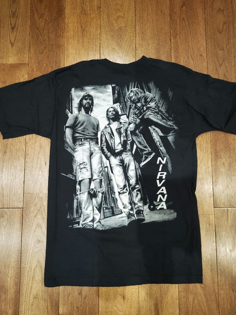 希少 NIRVANA Tシャツ ブラック カートコバーン バンドTシャツ XL
