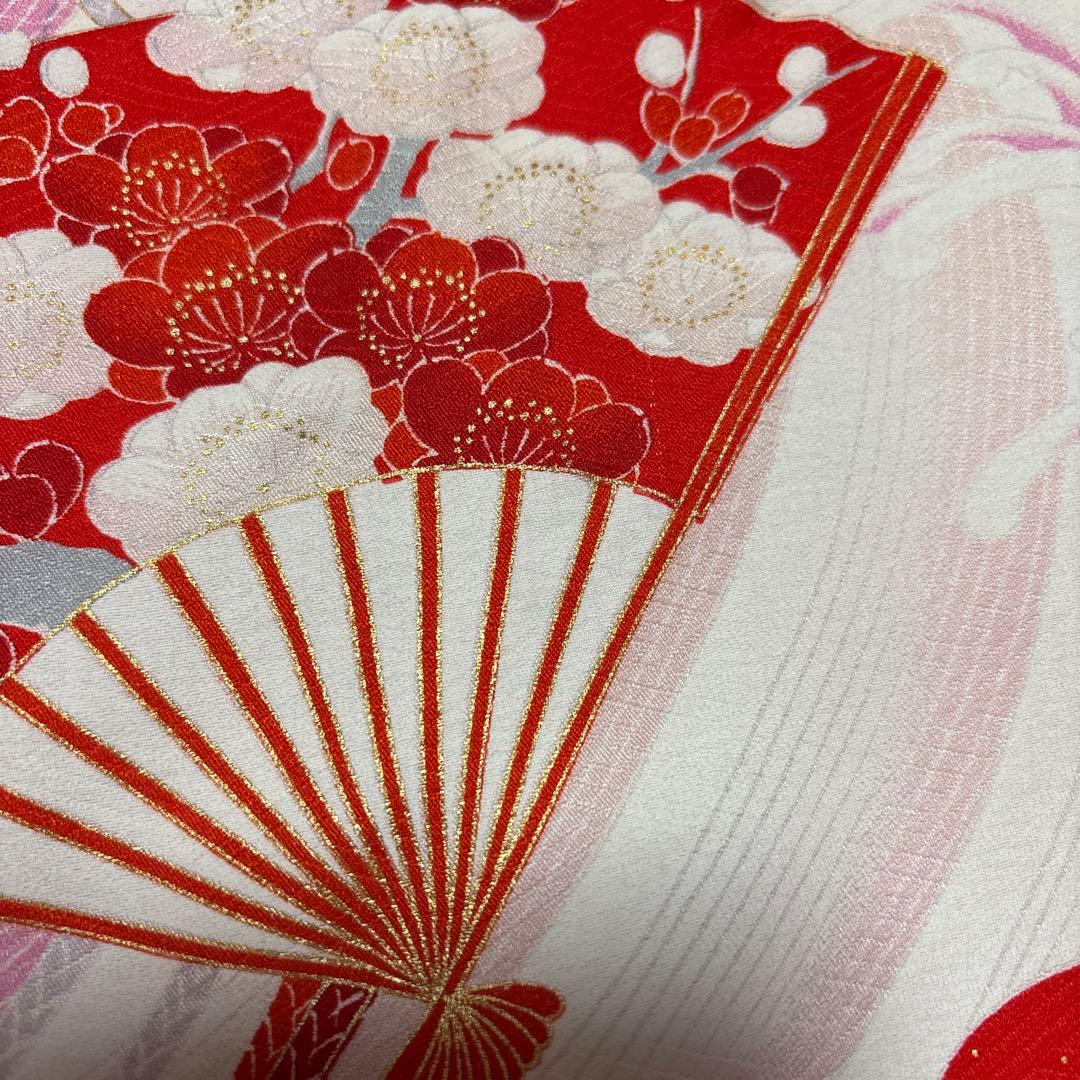 七五三　着物セット　7歳　正絹　古典柄　赤色