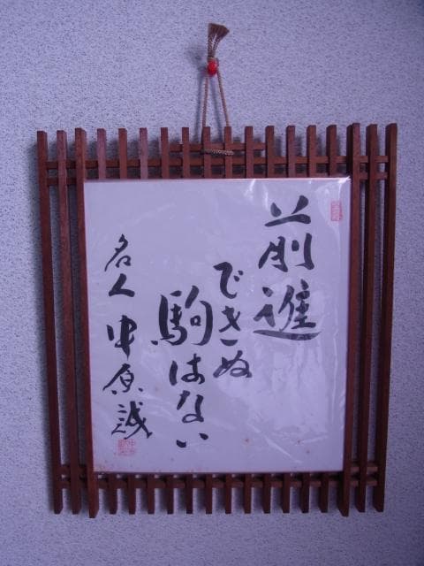 色紙　名人　中原誠　前進できぬ駒はない　永世10段