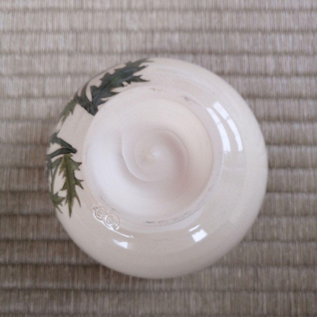 布志名焼　雲寅窯　舟木康定　薊(あざみ)絵図茶碗　共箱