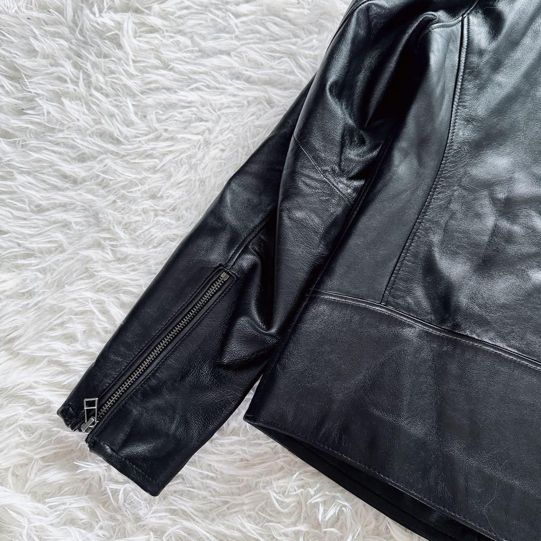 【B:MING by BEAMS】羊革 シングルライダース ブラック Lサイズ