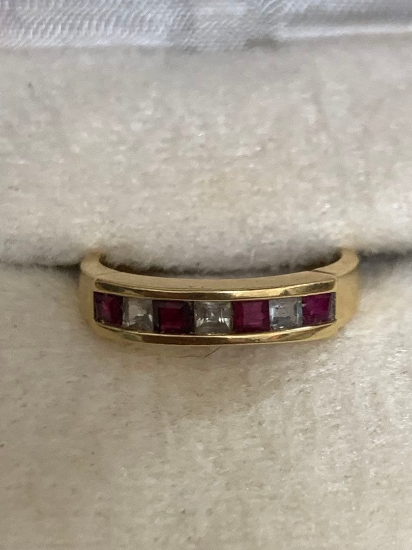 k18ルビー とダイヤモンド ？リング ゴールド　13号