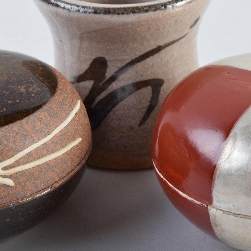 茶道具　武村利左衛門　中村清六　盃・蓋置・香合　共箱　5点まとめて　N　8888