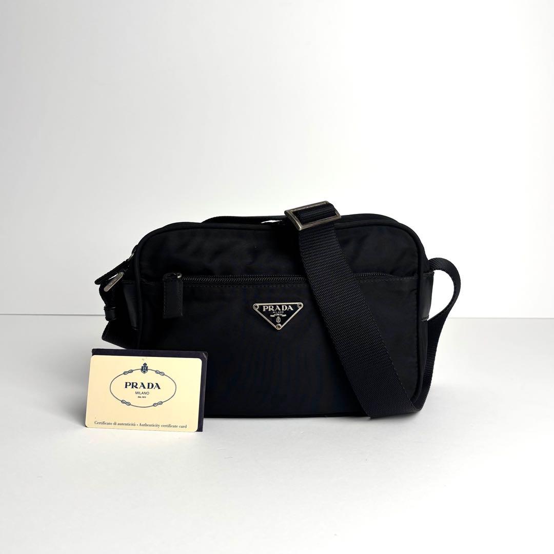 極美品 PRADA プラダ ショルダーバッグ カメラバッグ ナイロン レザー