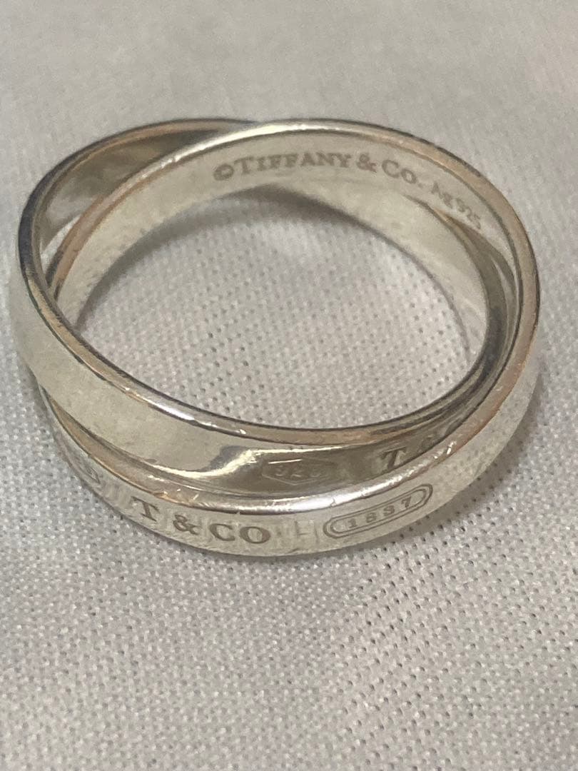 Tiffany & Co. インターロッキング2連リング シルバー925 19号