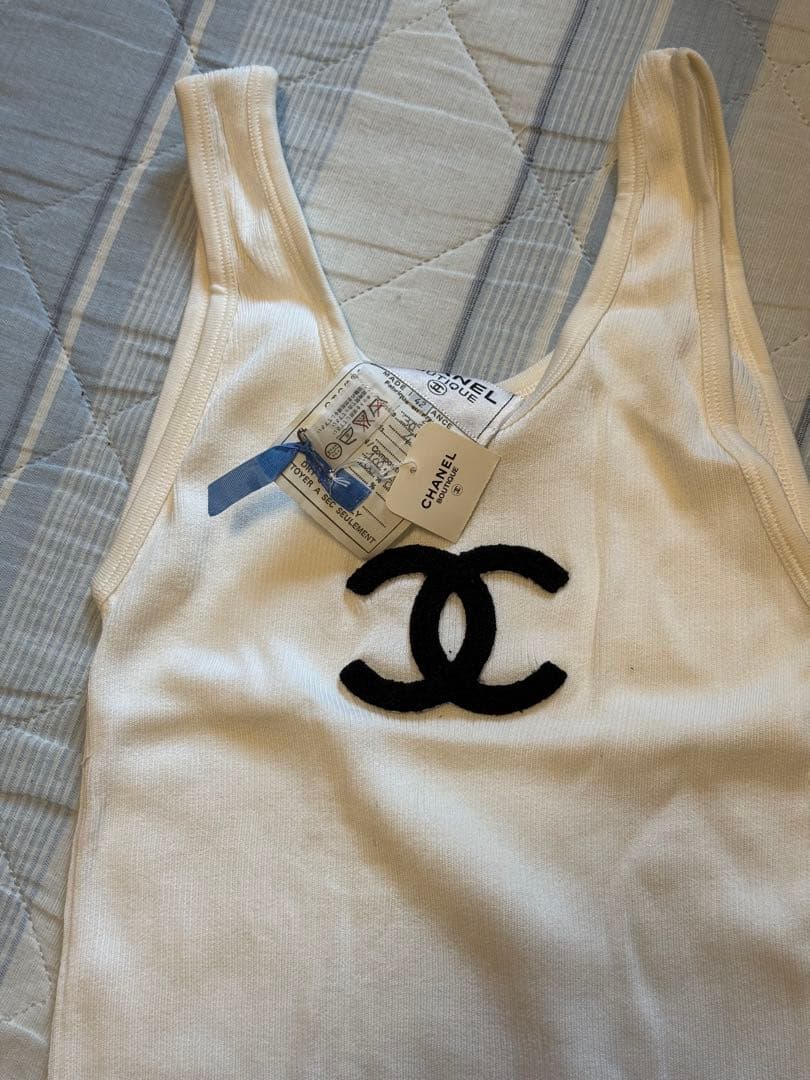 未使用タグ付　CHANEL貴重　デカココマーク　タンクトップ　フランス製