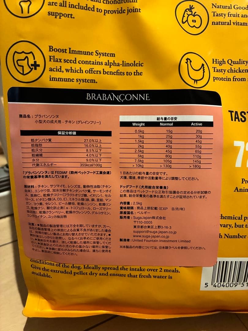 BRABANCONNE グレインフリードッグフード 2.5kg×2