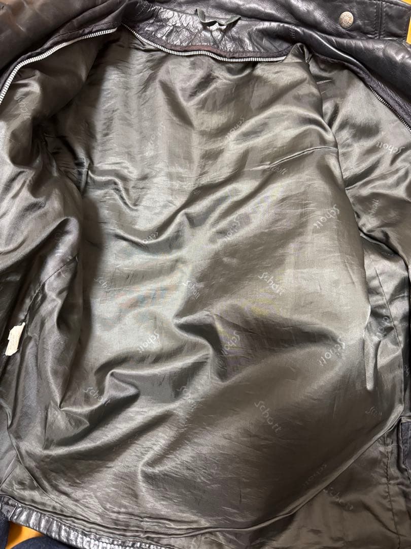 レザーシングルライダースジャケット ブラック