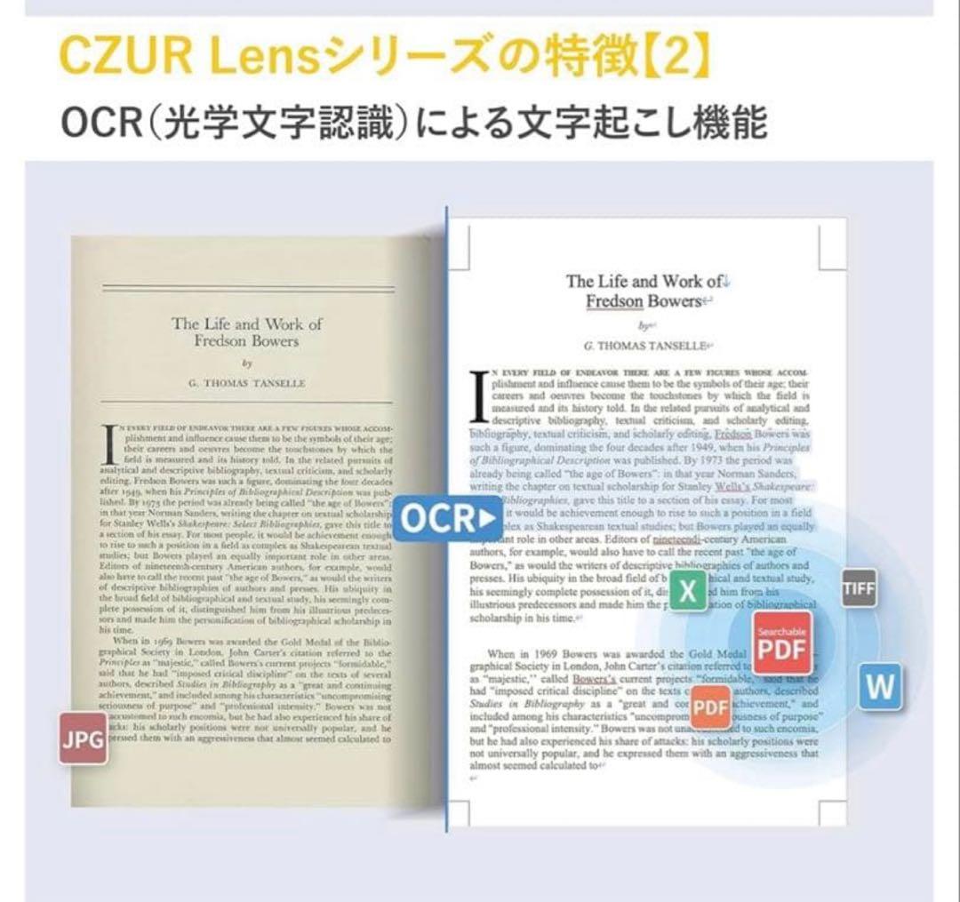 CZUR LensPro-1200 ドキュメントスキャナー USB Type-C