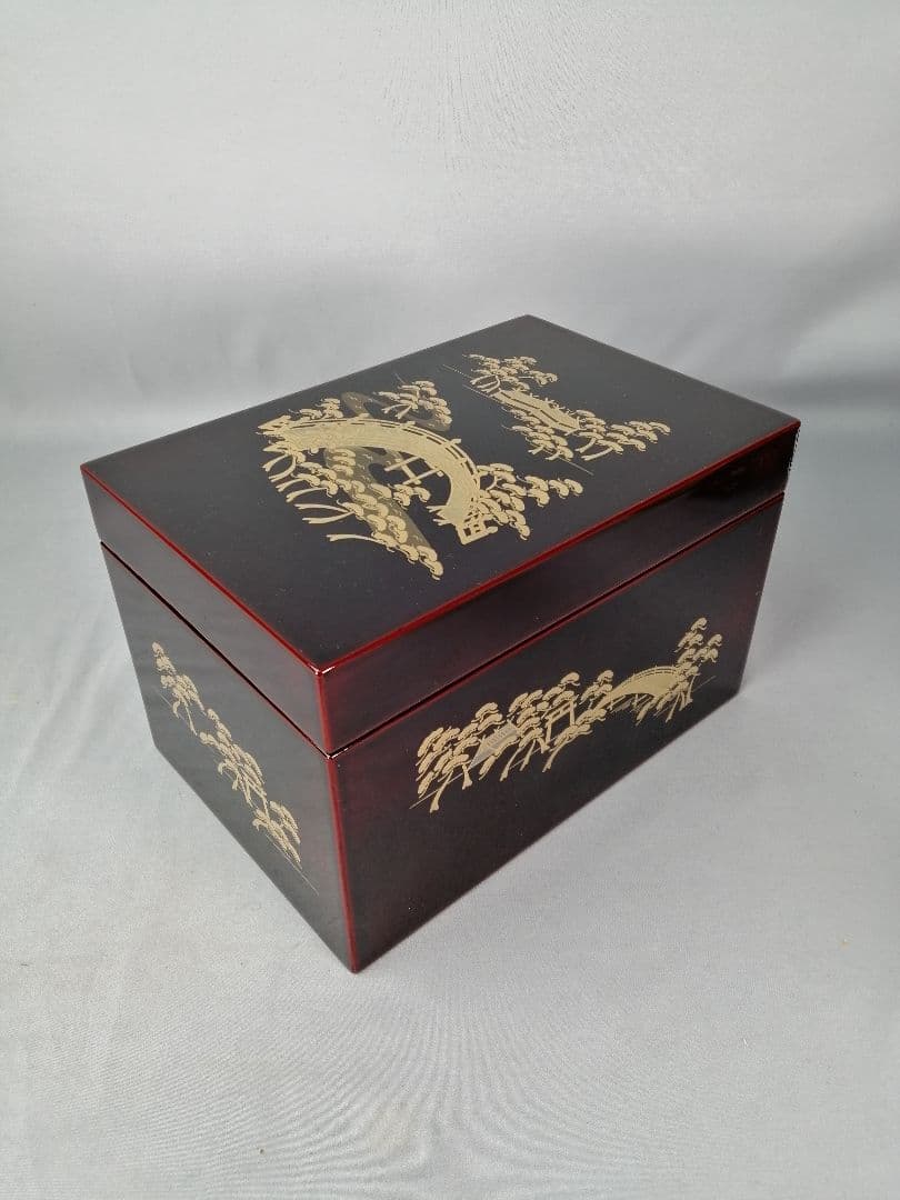 【茶道具】　住吉蒔絵茶箱 茶道具セット付属　茶箱158