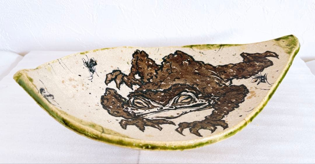 池田省吾　織部蝦蟇木の葉皿　織部　食器　飾り皿　皿　ぐい呑　新品未使用　本物保証