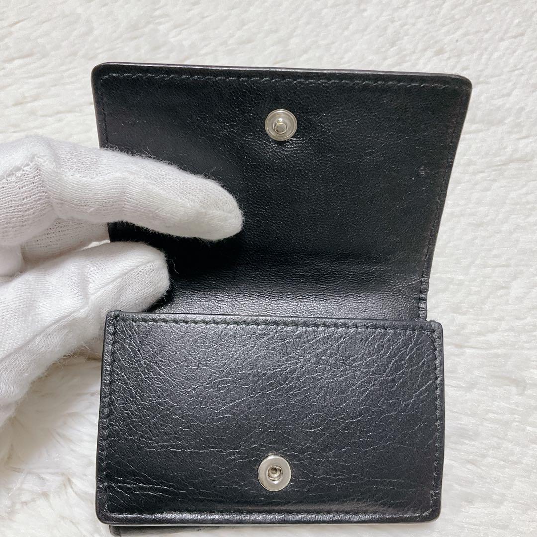 ⭐︎美品⭐︎バレンシアガ 三つ折り財布 ペーパー ミニウォレット グラフィティ 黒