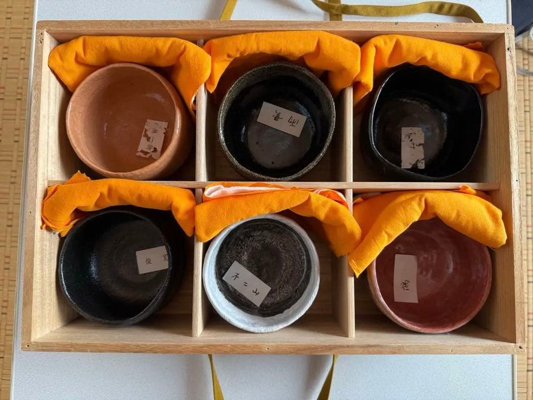 佐々木昭楽　茶碗6点セット　時代物 (鵺/升/不二/雨雲/俊寛/無一物)