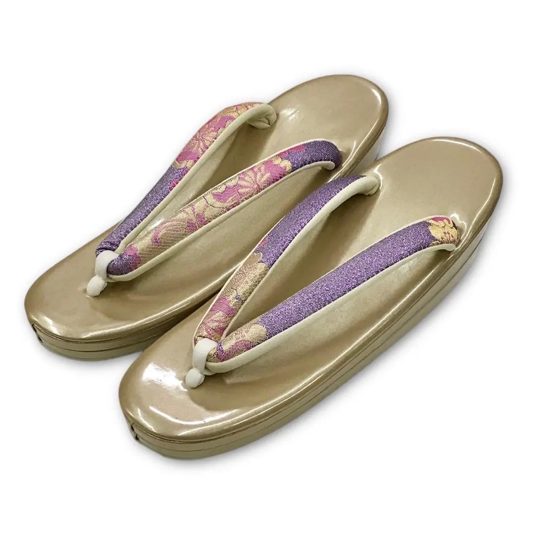 リ*山様 ☆新品未使用☆ 草履 バッグ 振袖用 袴用 藤色 金 ピンク 帯地 フ
